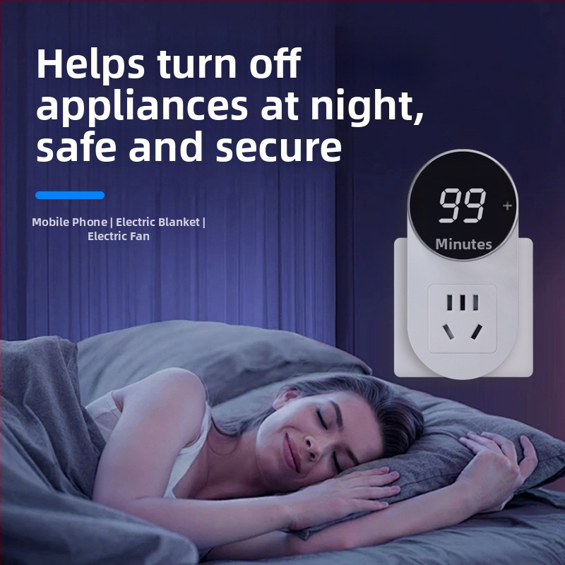 Kailan таймерна розетка с защита от презареждане, защита при зареждане за домашни уреди и телефон, автоматично изключване с обратно отброяване