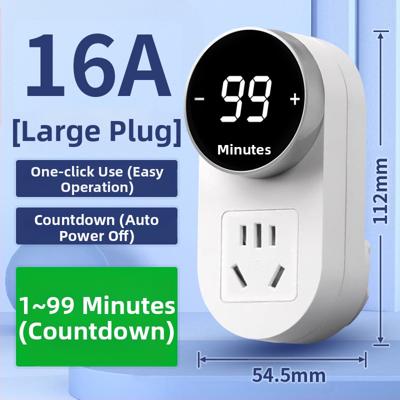 Kailan laikmačio lizdas su apsauga nuo persikrovimo, įkrovimo apsauga namų įrenginiams ir telefonams, automatinis išjungimas su atbuline atskaita