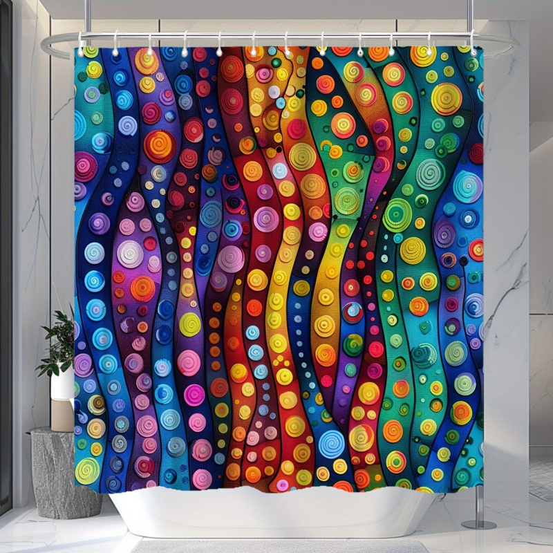 Dušas aizkars no poliestera, moderns minimālistiska stils, 12 āķi iekļauti, iespējama druka/logotips, pielāgošana pēc zīmējumiem