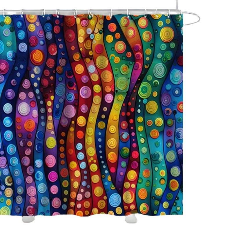 Dušas aizkars no poliestera, moderns minimālistiska stils, 12 āķi iekļauti, iespējama druka/logotips, pielāgošana pēc zīmējumiem