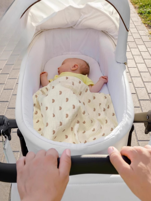 Покривало за количка за бебе: покривало за кошница и седалка, 100% памук, подходящо за новородени, лято 2024, SEVDO