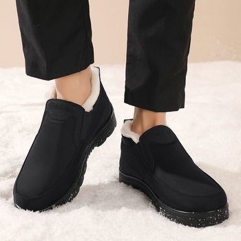 Ανδρικές χειμερινές παντόφλες με φλις επένδυση, ελαστικό επάνω μέρος και αντιολισθητική σόλα από καουτσούκ