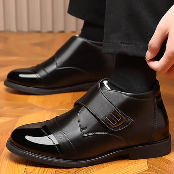 Férfi téli papucs fleece bélés, mikroszálas felső, PVC talp, vastag kialakítás, slip-on, kerek orr