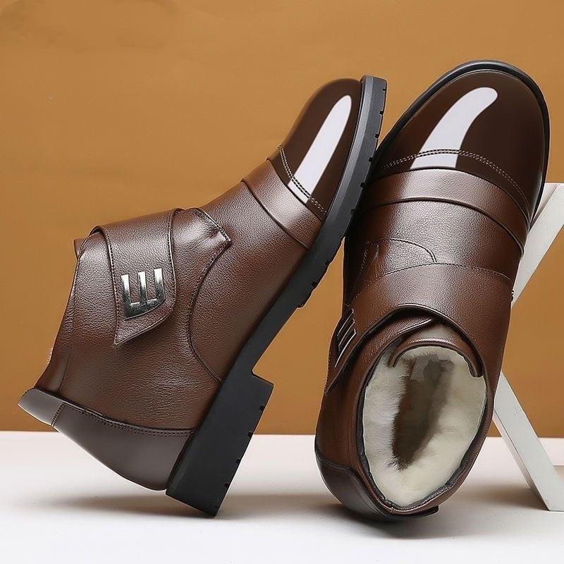 Férfi téli papucs fleece bélés, mikroszálas felső, PVC talp, vastag kialakítás, slip-on, kerek orr