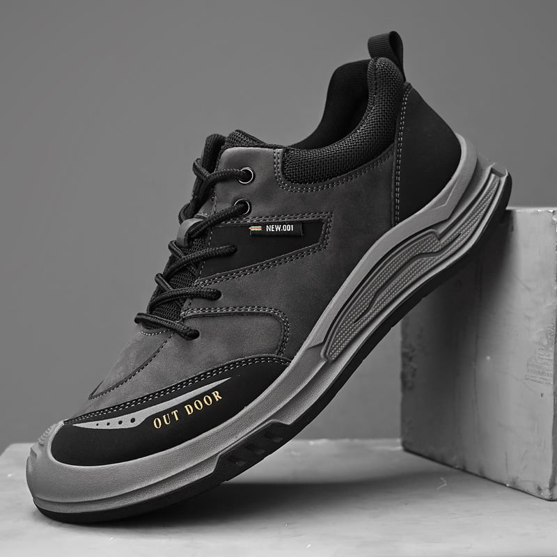 Ανδρικά Παπούτσια Εργασίας – Επάνω μέρος από γνήσιο δέρμα, αντιολισθητική και αποσβεστική σόλα, χαμηλός άνω με παχύ τακούνι 1–3 cm, PU πάτος, ραφή με ραφή, Φθινόπωρο 2023