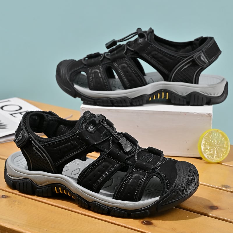 Αντρικά σανδάλια - με άνοιγμα στο δάχτυλο, αναπνεύσιμο επάνω από δέρμα βοοειδών, EVA σόλα, αντιολισθητικά