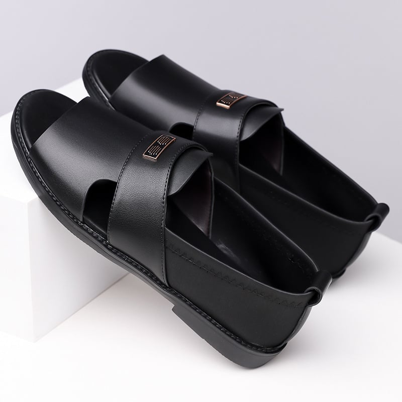 Ανδρικά σανδάλια - ανοιχτό δάχτυλο, slip-on, αντιολισθητική σόλα από καουτσούκ, πάνω μέρος από microfiber δέρμα, πάτος PU, καλοκαιρινή συλλογή 2025