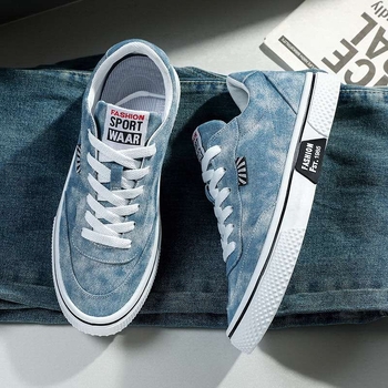 Unisex Καμβά Sneakers – Καλοκαίρι 2025, Μεσαίου Ύψους, Κορδόνια, EVA Πάτος, PVC Σόλα