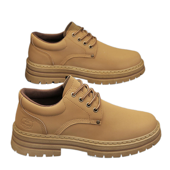 Ανδρικά παπούτσια εργασίας, PU επάνω μέρος, σόλα από καουτσούκ, στρογγυλή μύτη, χαμηλός κλινοειδής τακούνι 1–3 cm, casual δερμάτινα παπούτσια
