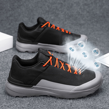 Ανδρικά παπούτσια εξωτερικού χώρου για καθημερινή χρήση — αναπνεύσιμη άνω επιφάνεια από δίχτυ, αντιολισθητική σόλα PVC, κορδόνια, χαμηλό ύψος, πάτος EVA