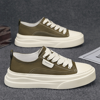 Ανδρικά καμβά sneakers, διαπνοή και ελαφριά, χαμηλός αστράγαλος, πλατφόρμα, σόλα χύτευσης