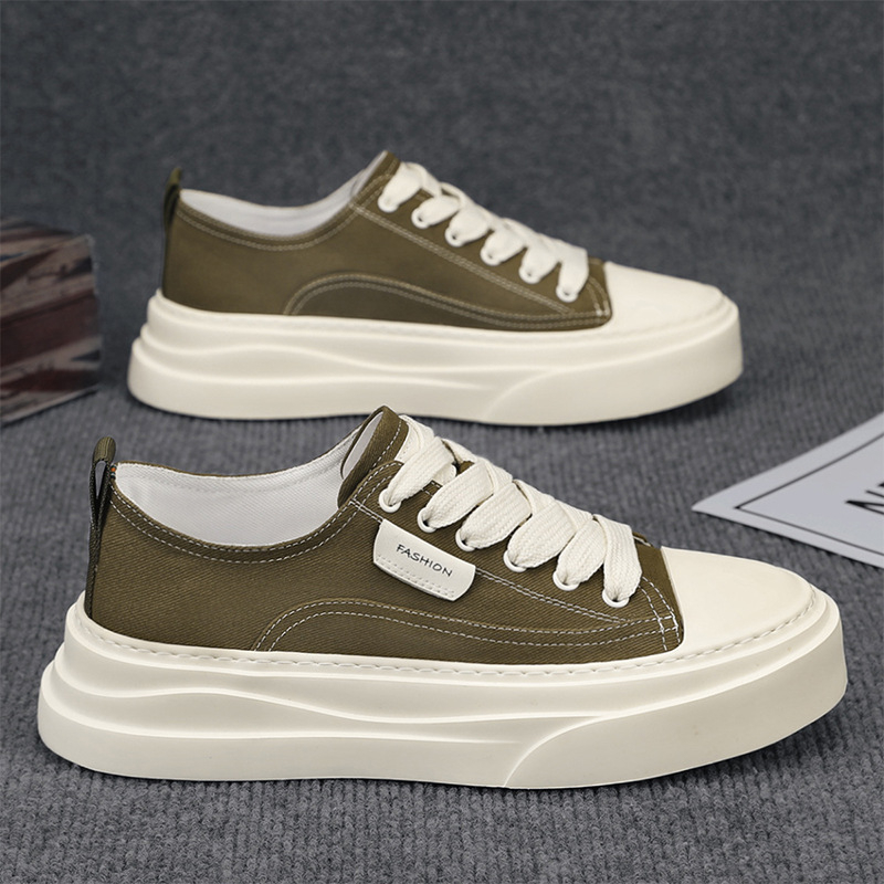 Ανδρικά καμβά sneakers, διαπνοή και ελαφριά, χαμηλός αστράγαλος, πλατφόρμα, σόλα χύτευσης