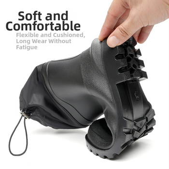 Ανδρικές γαλότσες βροχής, PVC επάνω μέρος, πλαστική σόλα, EVA πάτος, επένδυση από ύφασμα, αντιολισθητικές