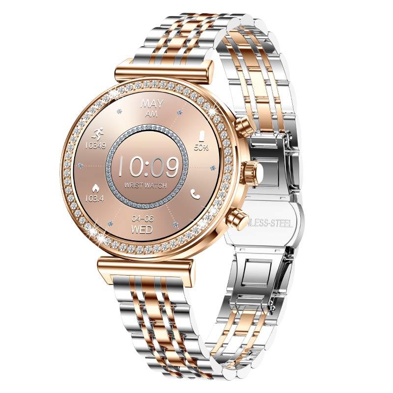 Moteriškas išmanusis laikrodis i110 – širdies ritmo matavimas, kraujo deguonies lygis, miego stebėjimas, žingsnių skaičiavimas, Bluetooth skambučiai