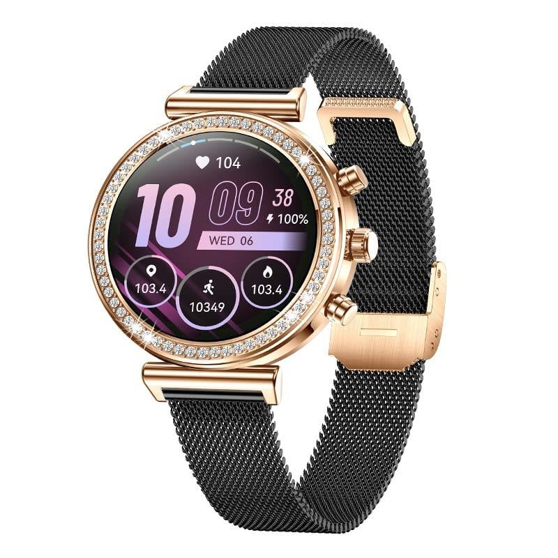 Moteriškas išmanusis laikrodis i110 – širdies ritmo matavimas, kraujo deguonies lygis, miego stebėjimas, žingsnių skaičiavimas, Bluetooth skambučiai