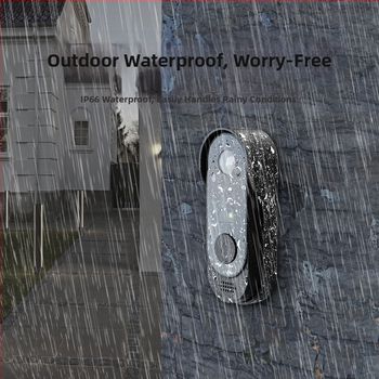 X8 водоустойчиво видео звънец за врата с вътрешен екран, без нужда от сдвояване, домашен охранителен видеодомофон с нощно виждане, USB 5V