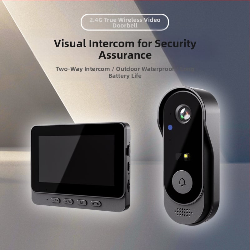 X8 водоустойчиво видео звънец за врата с вътрешен екран, без нужда от сдвояване, домашен охранителен видеодомофон с нощно виждане, USB 5V