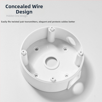 Βάση κάμερας οροφής για παρακολούθηση με ημισφαιρική πλάκα προσαρμογής και θήκη καλωδίων, 360° περιστροφή, πλαστικό