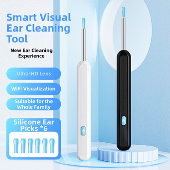 Ασύρματο οπτικό κουταλάκι για τα αυτιά με φωτισμό – HD οπτικός καθαρισμός αυτιών, ABS+PC, περιλαμβάνεται καλώδιο φόρτισης Type-C