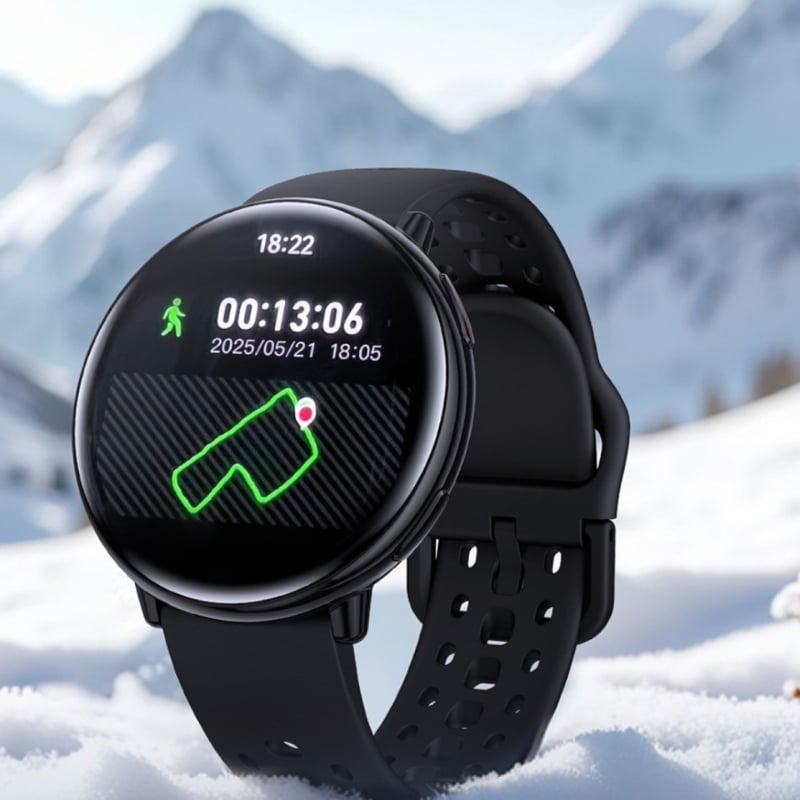 GPS αθλητικό ρολόι για γυναίκες με ηλεκτρονικό μηχανισμό κίνησης, λουρί σιλικόνης, κυκλικό καντράν, μπαταρία 300mAh