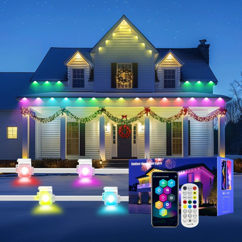 RGB LED гирлянди за двор с WiFi APP управление и гласово управление, 24V, 30x5050 RGB LED, водоустойчива и димерна