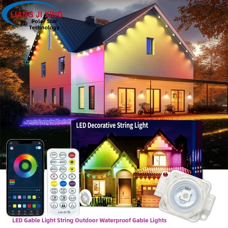 RGB LED lámpa a karzatra WiFi alkalmazásvezérléssel és hangvezérléssel, 24V bemenet, 30x5050 RGB LED-ek, kültéri vízálló, dimmer