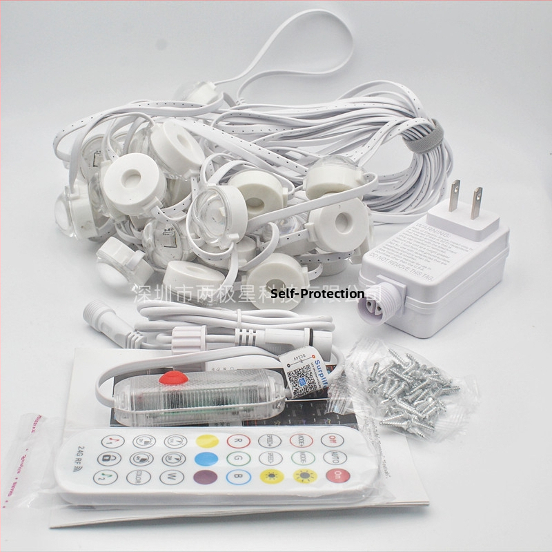 RGB LED lámpa a karzatra WiFi alkalmazásvezérléssel és hangvezérléssel, 24V bemenet, 30x5050 RGB LED-ek, kültéri vízálló, dimmer