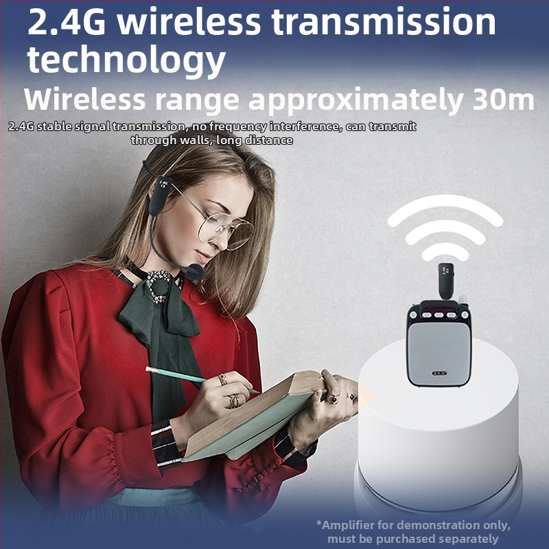 Хедсет микрофон за срещи с вградена батерия 300–500 mAh, суперкардиоиден приемник, честотен диапазон 100 Hz–20 kHz, SNR ≥75 dB