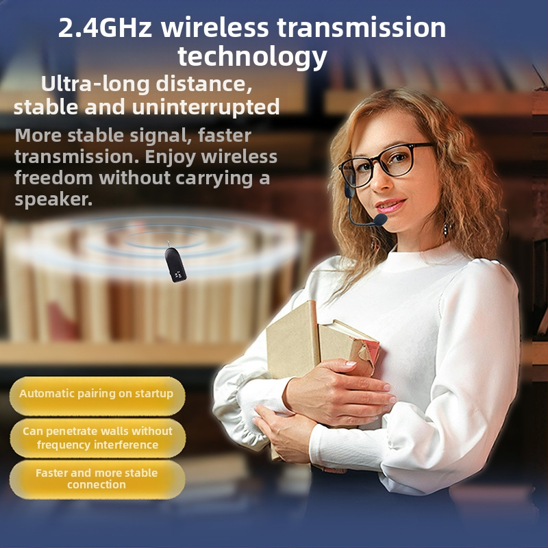 Хедсет микрофон за срещи с вградена батерия 300–500 mAh, суперкардиоиден приемник, честотен диапазон 100 Hz–20 kHz, SNR ≥75 dB