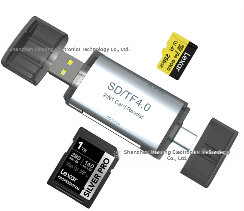 Αναγνώστης καρτών δύο σε ένα USB 3.2 με διεπαφή USB-C 3.2 – Υποστήριξη SD καρτών, αλουμινένιο περίβλημα