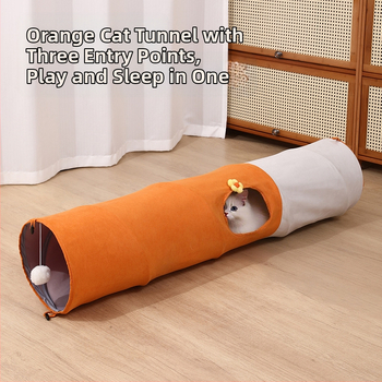 Macska alagút többnyílású kialakítással, összecsukható egyenes cső, textil anyag - Xinxuan