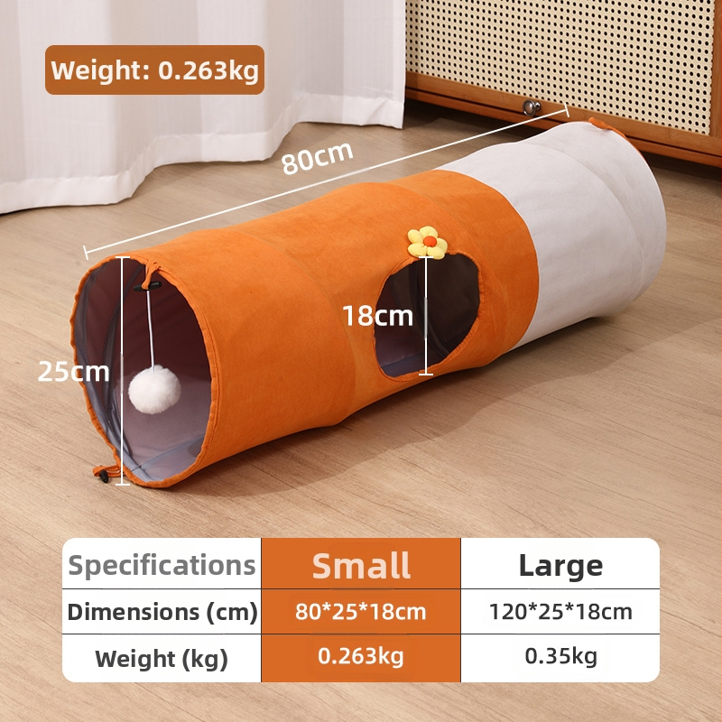 Macska alagút többnyílású kialakítással, összecsukható egyenes cső, textil anyag - Xinxuan