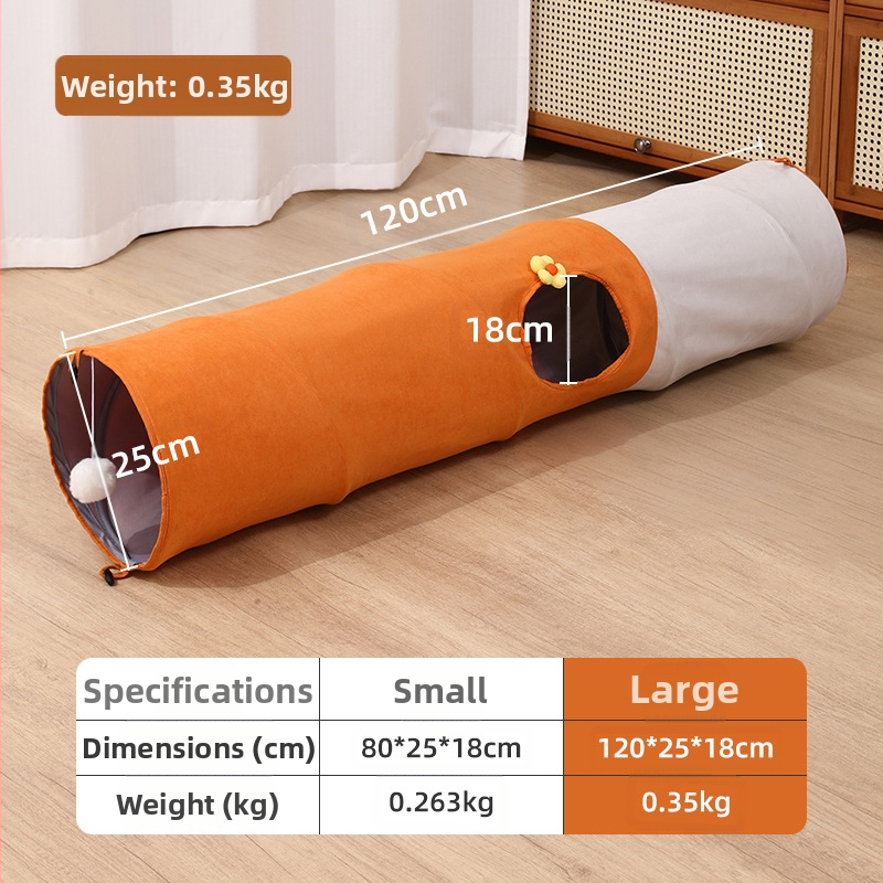 Macska alagút többnyílású kialakítással, összecsukható egyenes cső, textil anyag - Xinxuan