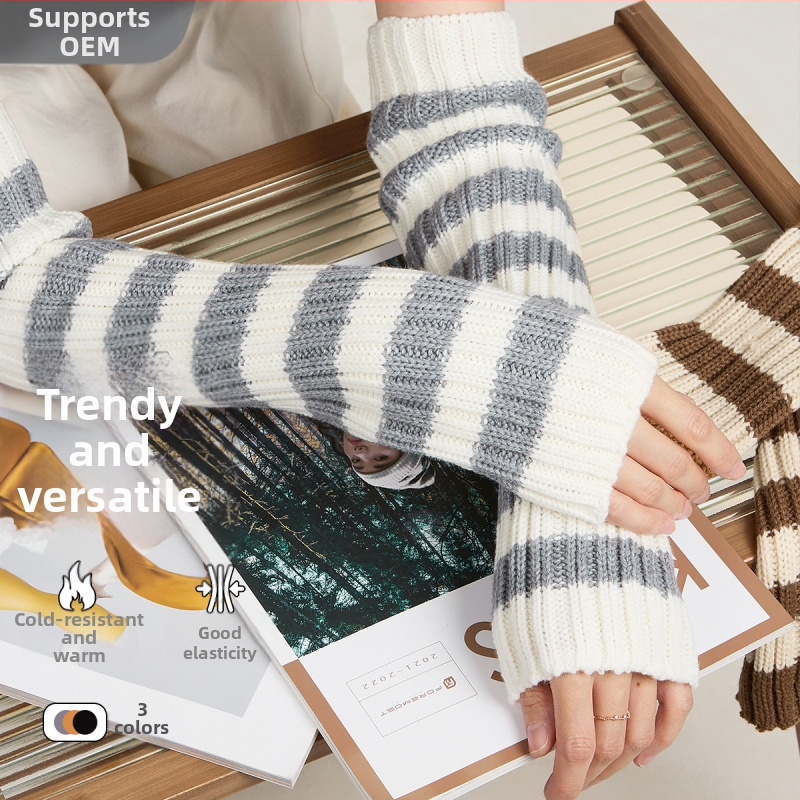 Foremost Дамски ръкавни обвивки в райе – плетени, топли, 15% вълна / 85% акрил, зима и есен