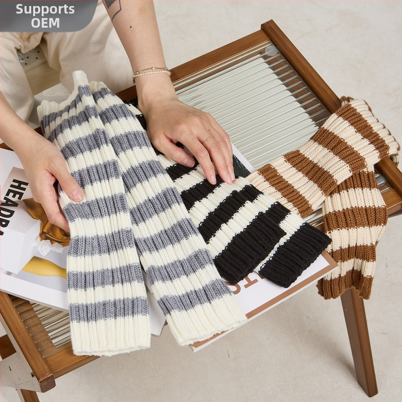 Foremost Дамски ръкавни обвивки в райе – плетени, топли, 15% вълна / 85% акрил, зима и есен