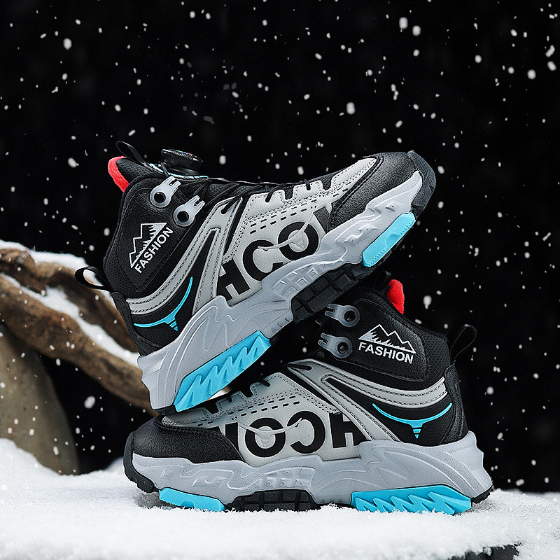 Unisex παιδικά μποτάκια αστραγάλου, πάνω μέρος από συνθετικό δέρμα, αθλητικό στυλ, αντιολισθητική σόλα, για ηλικίες 4–16 ετών