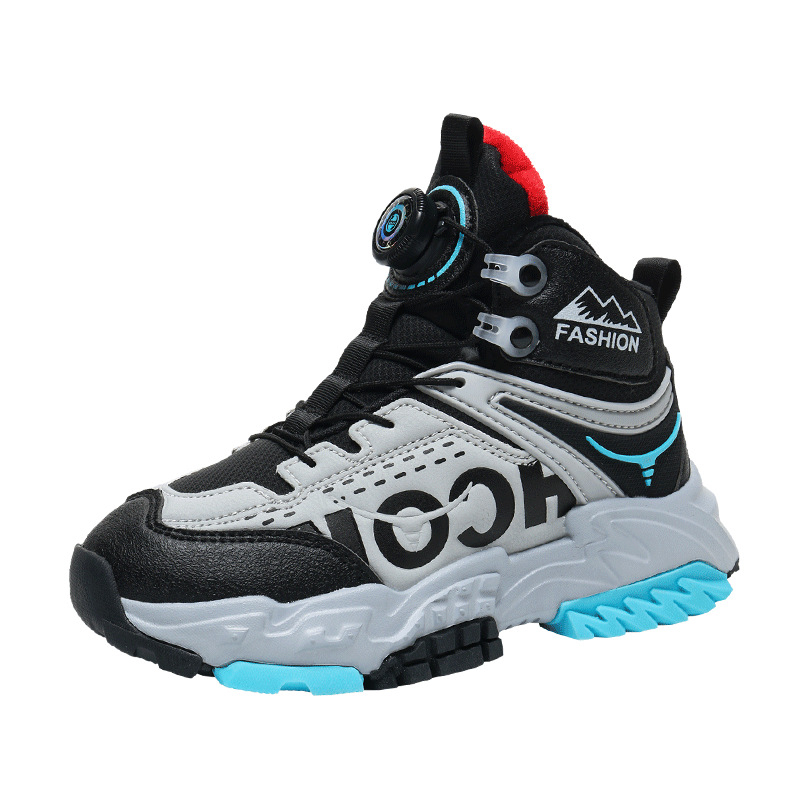 Unisex παιδικά μποτάκια αστραγάλου, πάνω μέρος από συνθετικό δέρμα, αθλητικό στυλ, αντιολισθητική σόλα, για ηλικίες 4–16 ετών