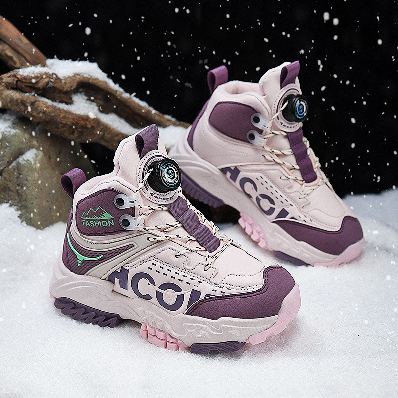 Unisex παιδικά μποτάκια αστραγάλου, πάνω μέρος από συνθετικό δέρμα, αθλητικό στυλ, αντιολισθητική σόλα, για ηλικίες 4–16 ετών