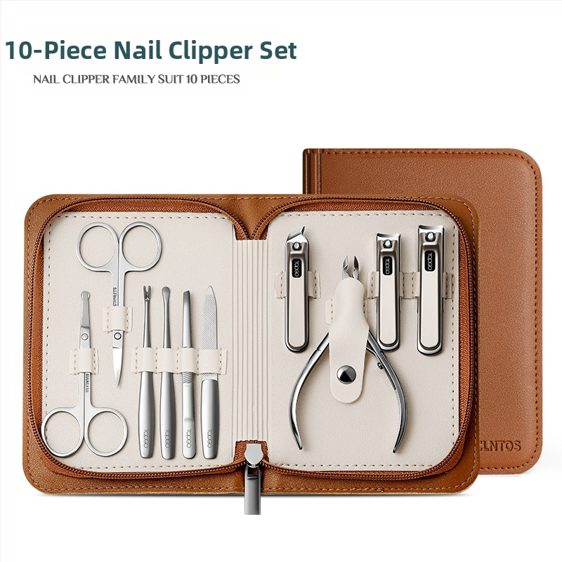 BTCLNTOS Υψηλής ποιότητας σετ εργαλείων νυχιών με θήκη, φορητό οικιακό στυλ; Περιλαμβάνει κόπτη νυχιών και πένσα; Υλικά: ανοξείδωτο ατσάλι, χάλυβας άνθρακα, κράμα ψευδάργύρου-αλουμινίου; Εκτύπωση λογοτύπου
