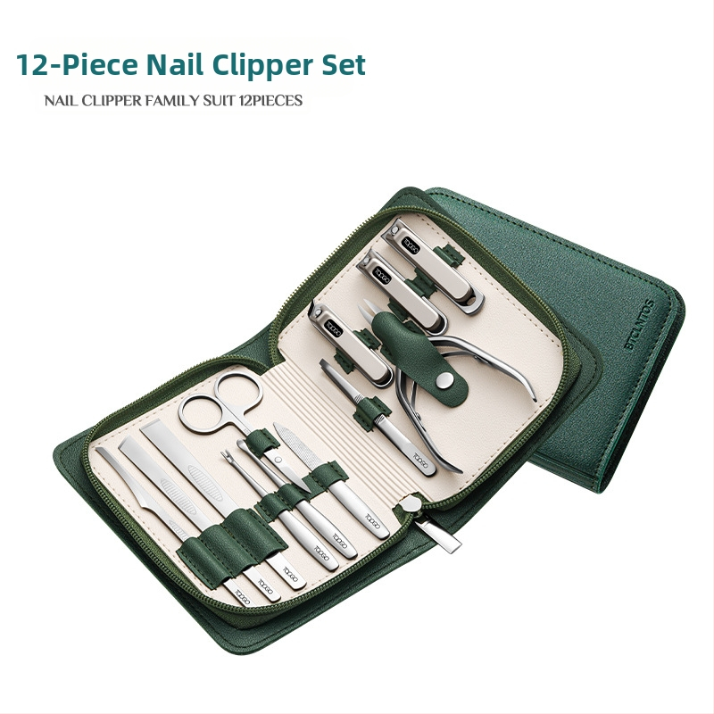 BTCLNTOS Υψηλής ποιότητας σετ εργαλείων νυχιών με θήκη, φορητό οικιακό στυλ; Περιλαμβάνει κόπτη νυχιών και πένσα; Υλικά: ανοξείδωτο ατσάλι, χάλυβας άνθρακα, κράμα ψευδάργύρου-αλουμινίου; Εκτύπωση λογοτύπου