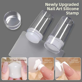 Σετ εργαλείων stamping νυχιών με σιλικόνιο σφραγίδα και παλέτα, τόξο γαλλικού σχεδίου, ανθεκτικό κιτ μανικιού