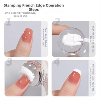 Σετ εργαλείων stamping νυχιών με σιλικόνιο σφραγίδα και παλέτα, τόξο γαλλικού σχεδίου, ανθεκτικό κιτ μανικιού