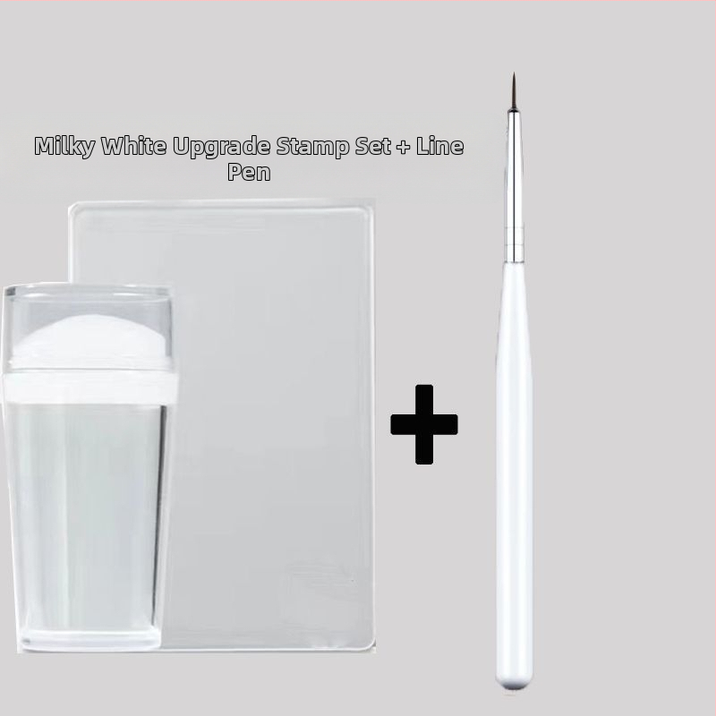 Σετ εργαλείων stamping νυχιών με σιλικόνιο σφραγίδα και παλέτα, τόξο γαλλικού σχεδίου, ανθεκτικό κιτ μανικιού