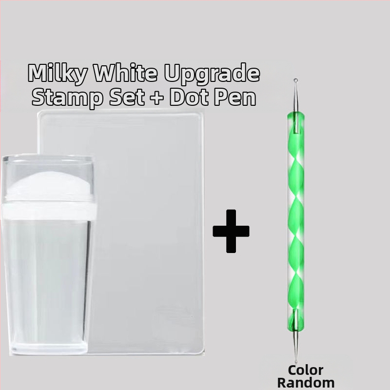 Σετ εργαλείων stamping νυχιών με σιλικόνιο σφραγίδα και παλέτα, τόξο γαλλικού σχεδίου, ανθεκτικό κιτ μανικιού