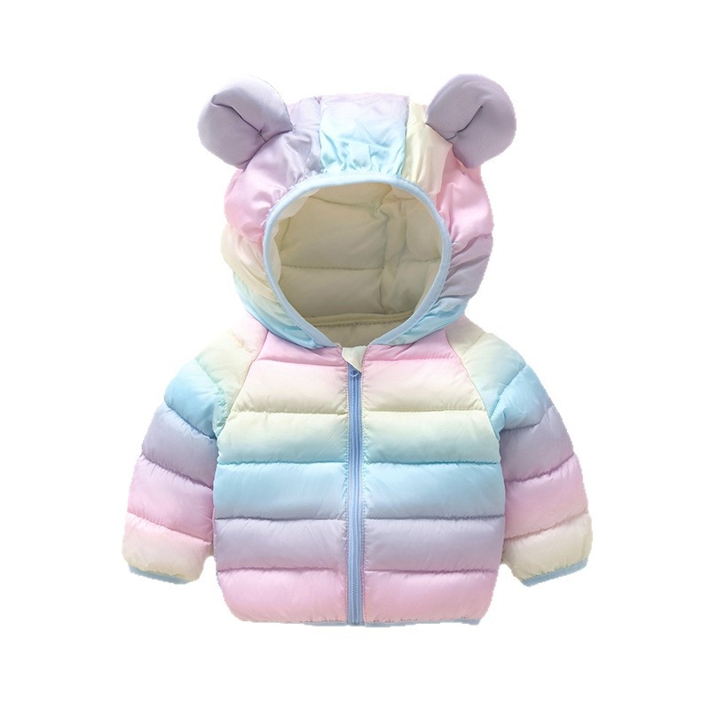Παιδικό μπουφάν από βαμβάκι με σταθερή κουκούλα, φερμουάρ, γέμισμα πολυεστέρα, επένδυση πολυεστέρα, unisex, για 1-3 ετών, καθημερινό στυλ