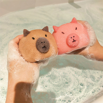 Μπαλάκι σφουγγαριού μπάνιου με έμπνευση από καπιμπάρα – αφρός, απαλό σφουγγάρι για μπάνιο και πλύσιμο προσώπου