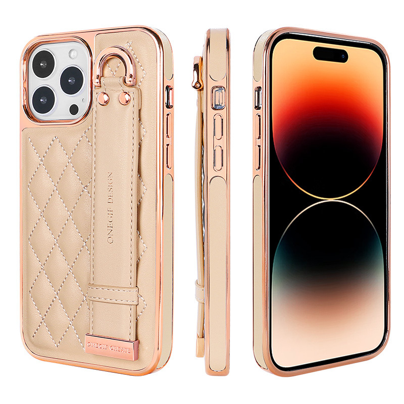 Ādas rokassprādzes vāciņš iPhone 14 un iPhone 13 Pro Max – īsta āda, anti-pirkstu nospiedumu, pilns pārklājums, izturīgs pret kritieniem