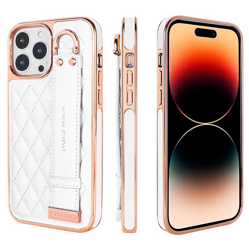 Ādas rokassprādzes vāciņš iPhone 14 un iPhone 13 Pro Max – īsta āda, anti-pirkstu nospiedumu, pilns pārklājums, izturīgs pret kritieniem