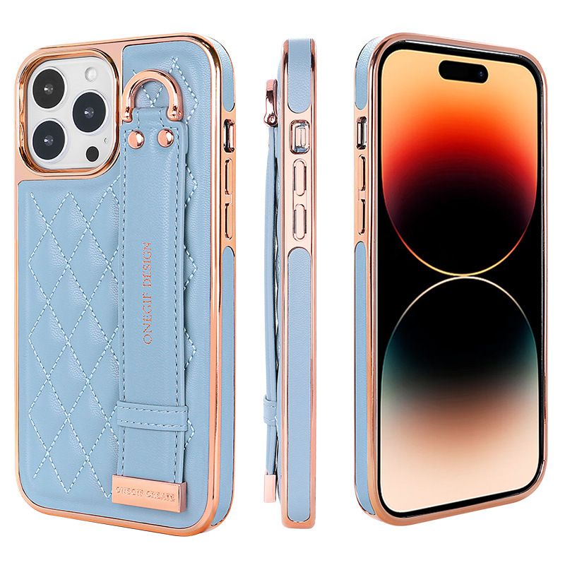 Ādas rokassprādzes vāciņš iPhone 14 un iPhone 13 Pro Max – īsta āda, anti-pirkstu nospiedumu, pilns pārklājums, izturīgs pret kritieniem