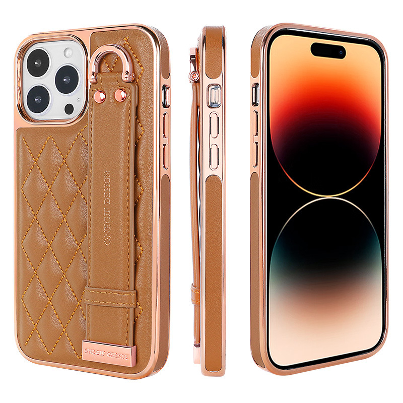 Ādas rokassprādzes vāciņš iPhone 14 un iPhone 13 Pro Max – īsta āda, anti-pirkstu nospiedumu, pilns pārklājums, izturīgs pret kritieniem